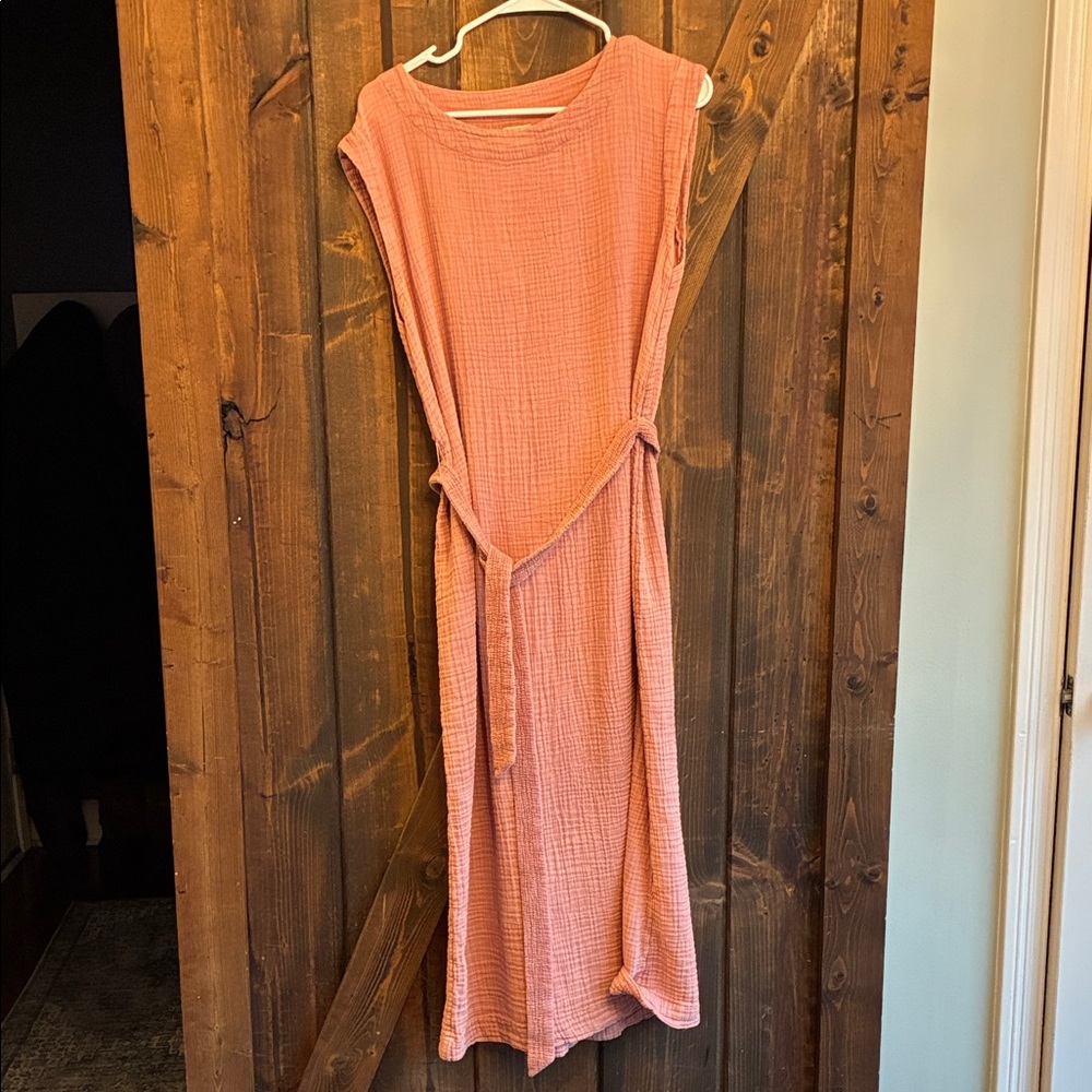Anthropologie Faherty Coral Midi Dress 100% Organic Cotton